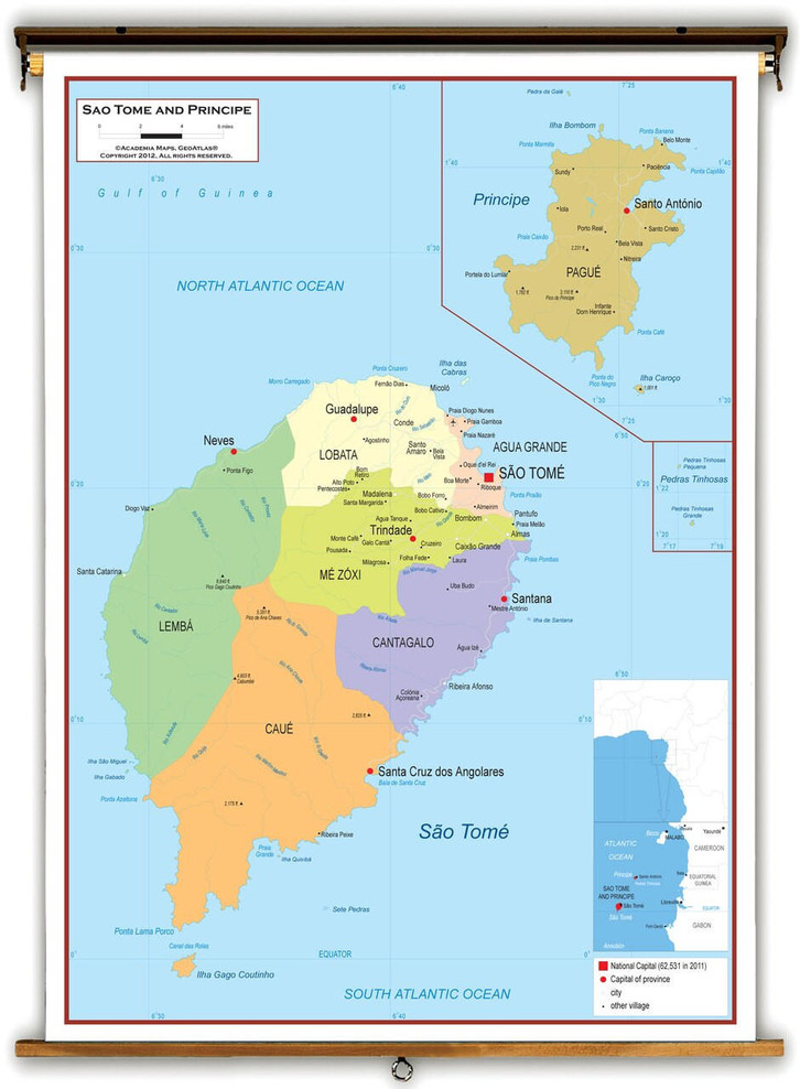 Sao Tome & Pri������ncipe Political Educational Map from Academia Maps, image 1, World Maps Online