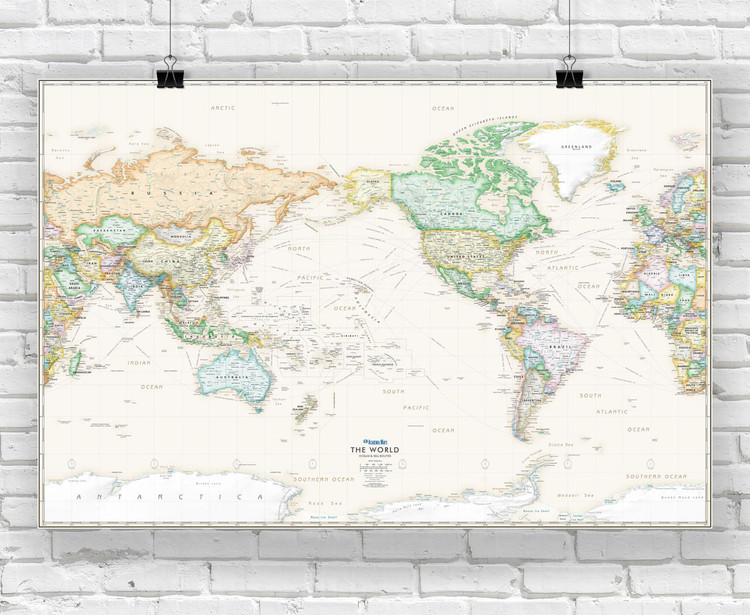 World Ocean & Sea Routes Map -  Executive Antique Oceans, image 1, World Maps Online