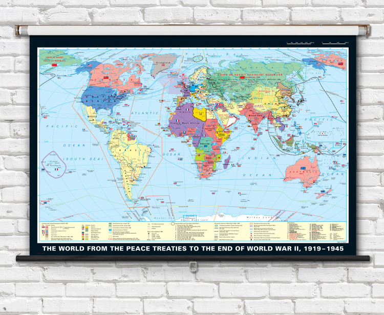 World from the Peace Treaties to the end of WWII, 1919-1945  History Classroom Map