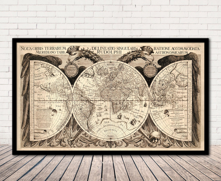 Historic Map - World - 1630 by Phillipp Eckebrecht, image 1, World Maps Online