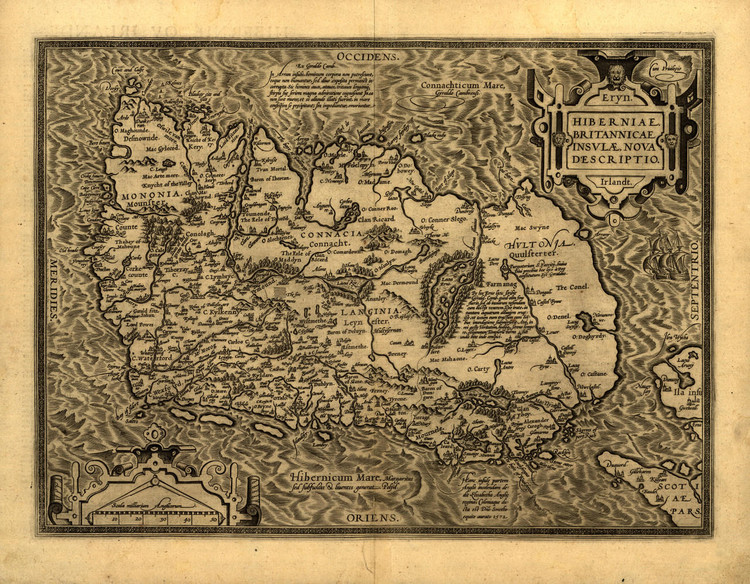 Historic Map - Ireland - 1598, image 1, World Maps Online