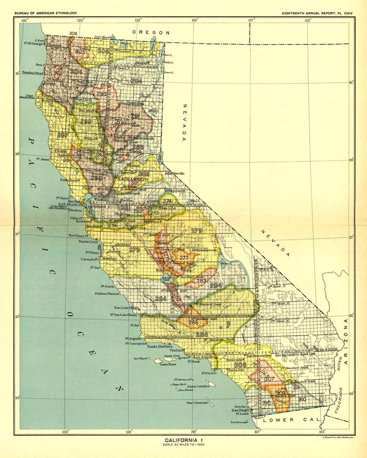 Historical Map of California - Indian Lands - 1896, image 1, World Maps Online