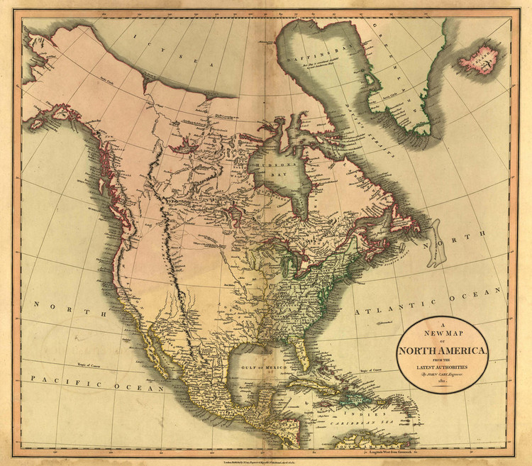 Historic Map - North America - 1811, image 1, World Maps Online