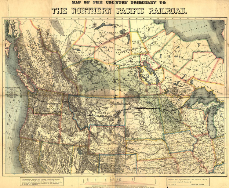 Historic Railroad Map of the Northwestern United States - 1871, image 1, World Maps Online