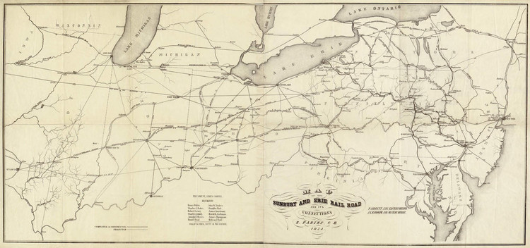 Historic Railroad Map of the Northeastern United States - 1854, image 1, World Maps Online