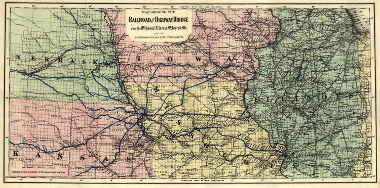 Historic Railroad Map of the Midwest - 1872, image 1, World Maps Online
