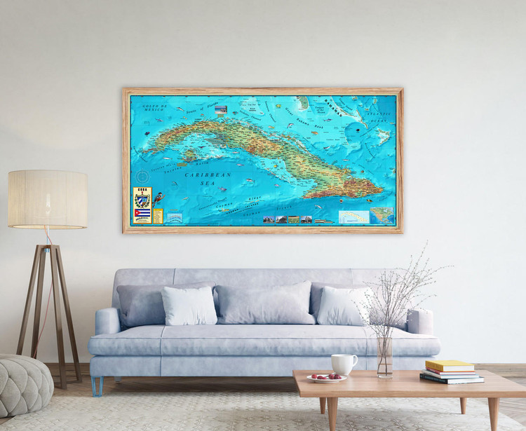 Cuba Wall Map by Compart Maps, image 1, World Maps Online