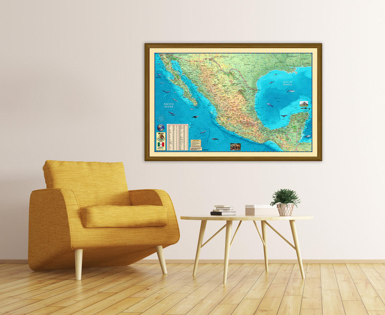 Illustrated Mexico Wall Map by Compart Maps, image 1, World Maps Online