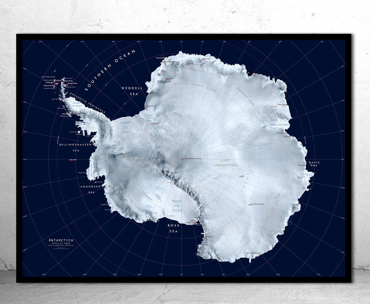 Antarctica Satellite Image Map, image 1, World Maps Online