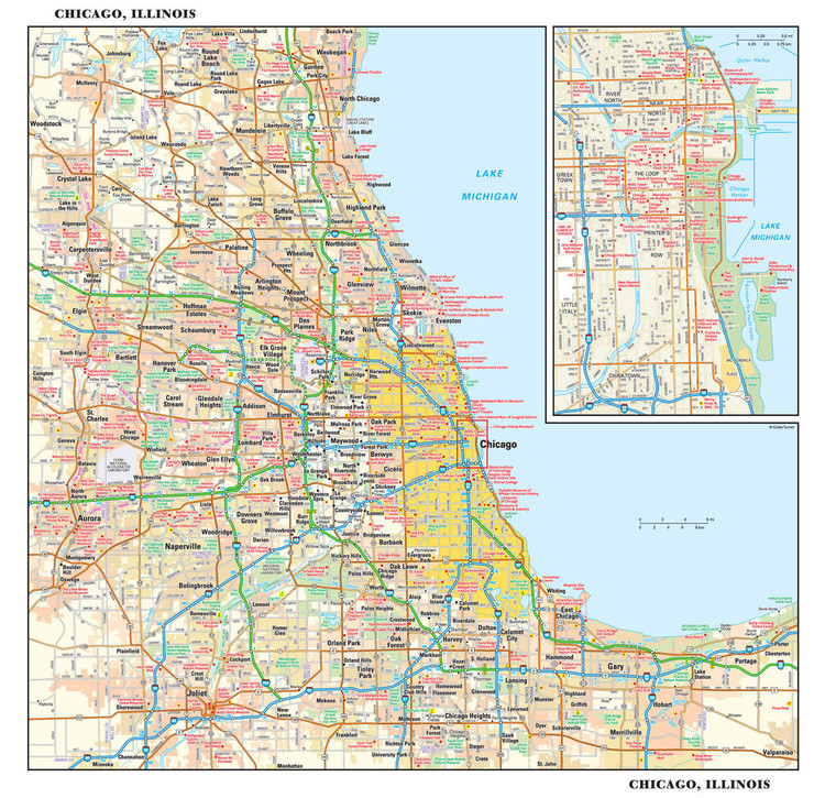 Chicago Reference Map from GeoNova, image 1, World Maps Online