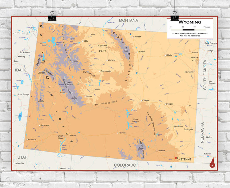 Wyoming Wall Map Physical World Maps Online Wyoming State Physical Wall Map 00753 79721.1682633903