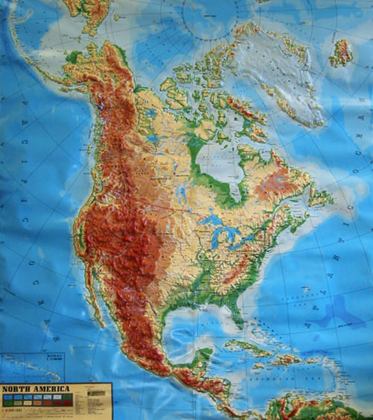 North America Large Extreme Raised Relief Map, image 1, World Maps Online