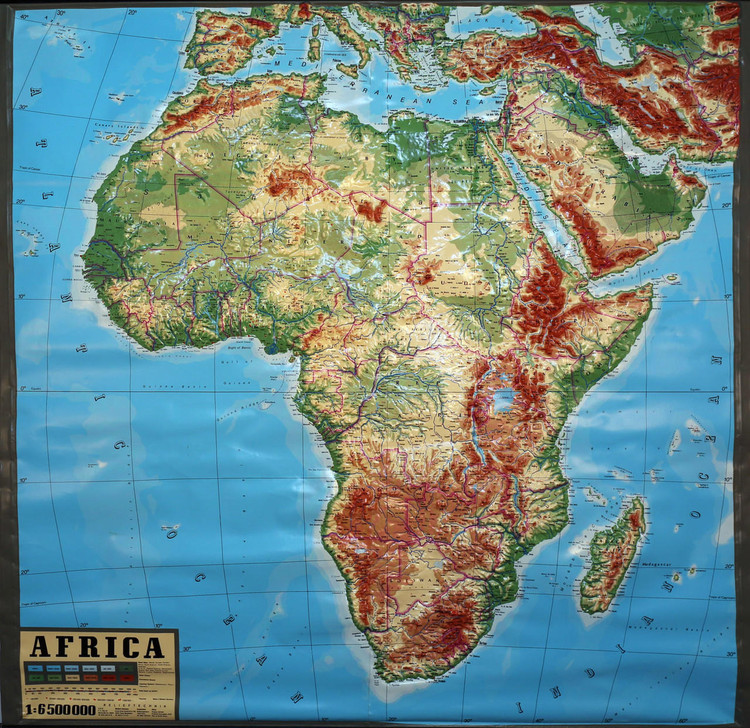 Africa Large Extreme Raised Relief Map, image 1, World Maps Online