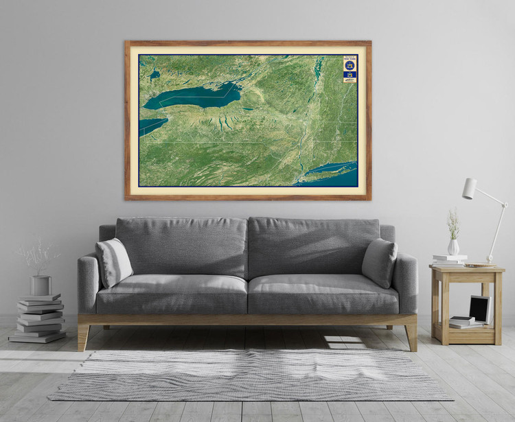 New York from Space State Map from Compart, image 1, World Maps Online