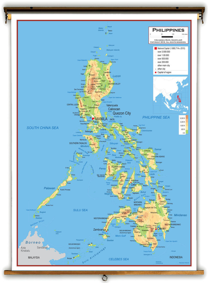 Philippines Physical Educational Map from Academia Maps | World Maps Online