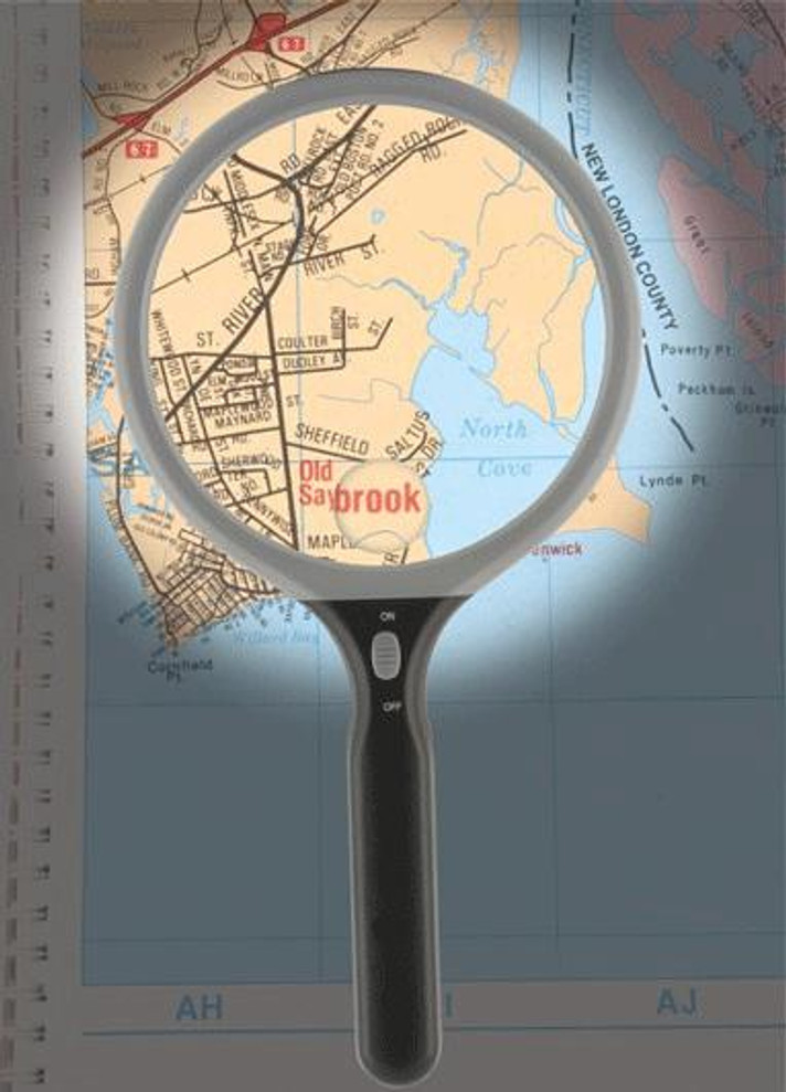 5" Bifocal Lighted Round Magnifier, image 1, World Maps Online