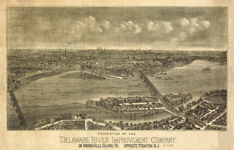 Historic Map - Trenton, NJ & Morrisville, PA - 1900, image 1, World Maps Online