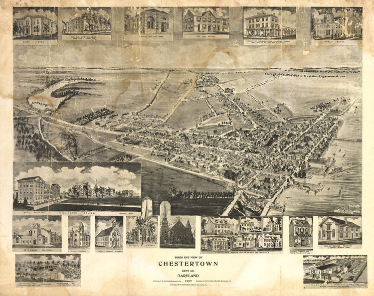 Historic Map - Chestertown, MD - 1907 | World Maps Online