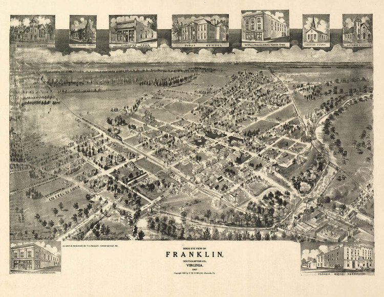 Historic Map - Franklin, VA - 1907, image 1, World Maps Online