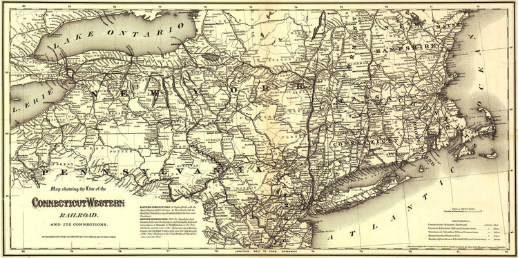 Historic Railroad Map of New England - 1871, image 1, World Maps Online