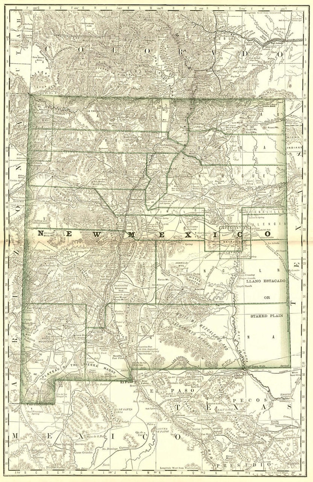 Historic Railroad Map of New Mexico - 1879, image 1, World Maps Online