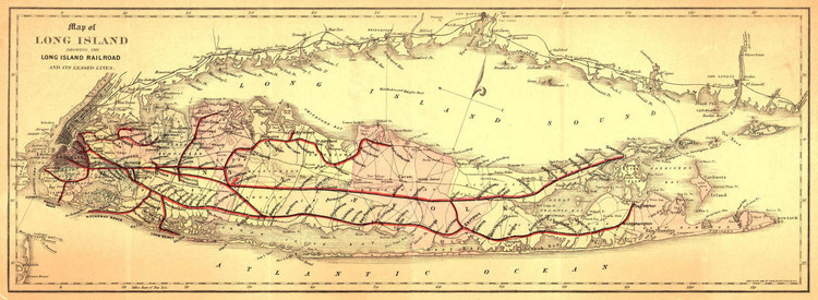 Historic Railroad Map of New York - Long Island - 1882, image 1, World Maps Online