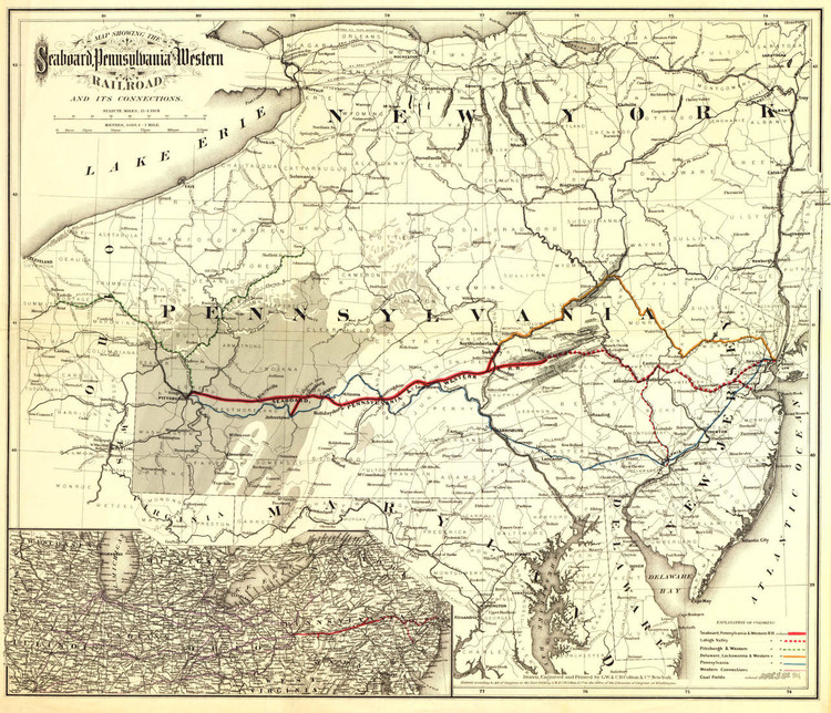 historical Pennsylvania railroad map