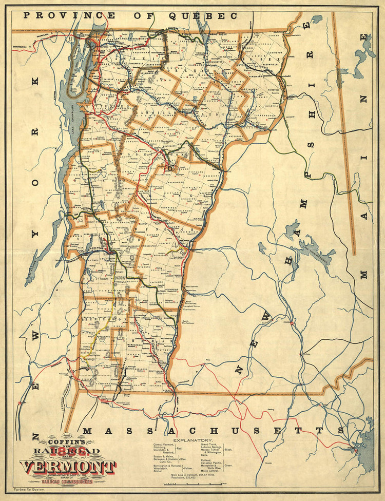 Historic Railroad Map of Vermont - 1896, image 1, World Maps Online