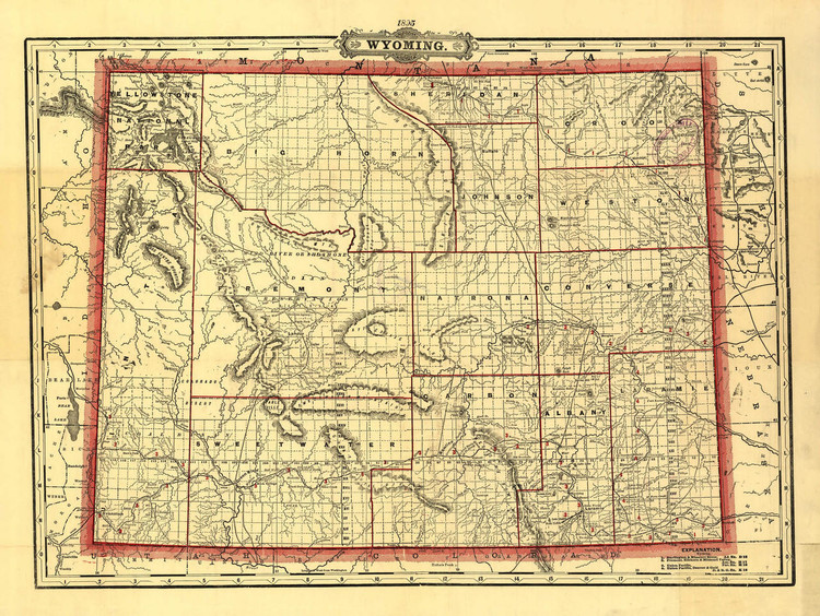 Historic Railroad Map of Wyoming - 1895, image 1, World Maps Online