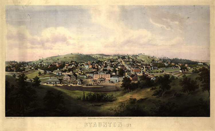 Historic Map - Staunton, VA - 1857, image 1, World Maps Online