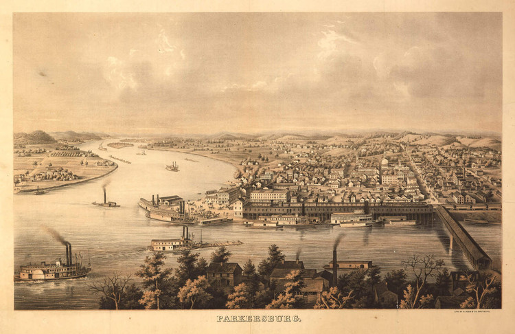 Historic Map - Parkersburg, WV - 1861, image 1, World Maps Online