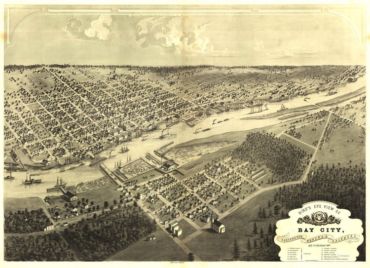 Historic Map - Bay City, MI - 1867, image 1, World Maps Online