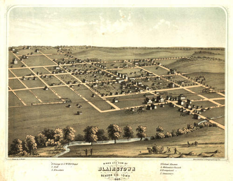 Historic Map - Blairstown, IA - 1868, image 1, World Maps Online