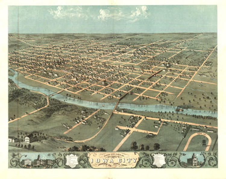 Historic Map - Iowa City, IA - 1868, image 1, World Maps Online