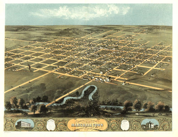 Historic Map - Marshalltown, IA - 1868, image 1, World Maps Online