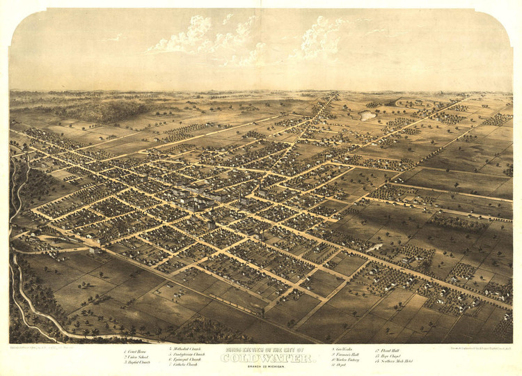 Historic Map - Coldwater, MI - 1868, image 1, World Maps Online