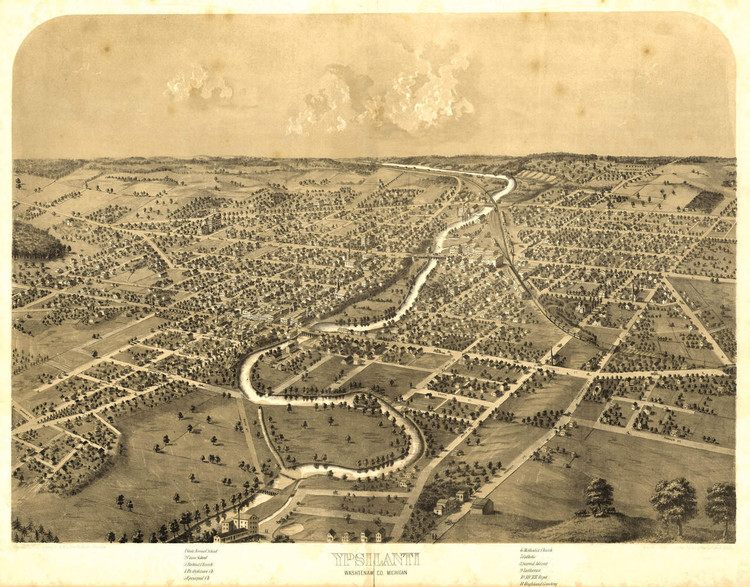 Historic Map - Ypsilanti, MI - 1868, image 1, World Maps Online