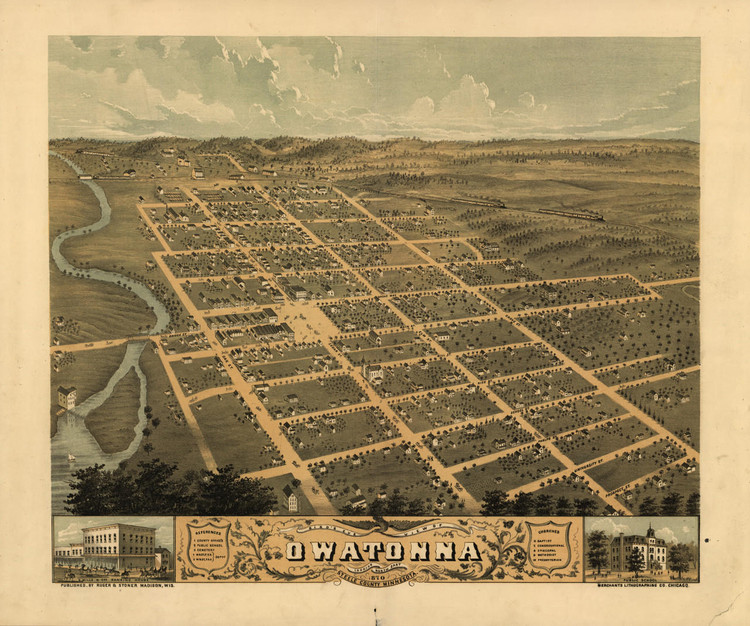 Historic Map - Owatonna, MN - 1870, image 1, World Maps Online