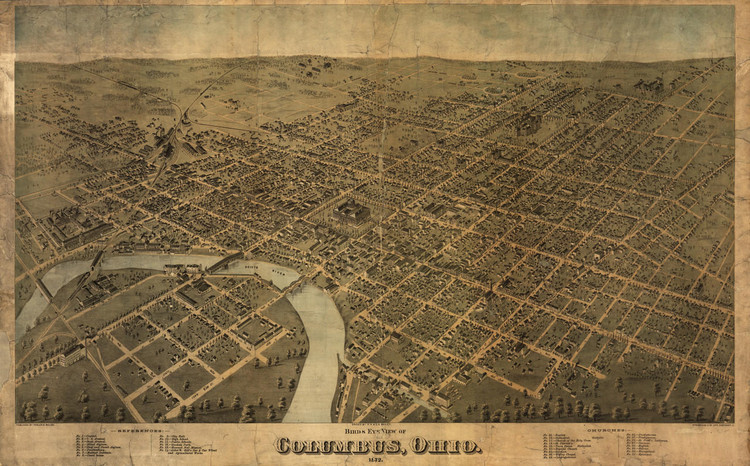 Historic Map - Columbus, OH - 1872, image 1, World Maps Online