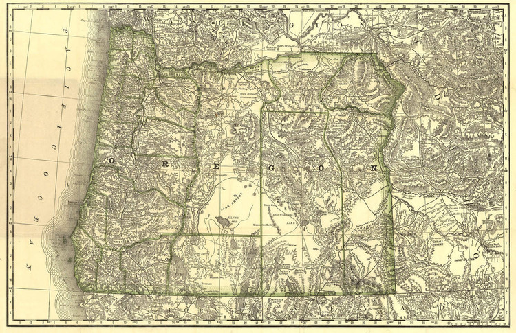 Historic Map - Oregon - 1876, image 1, World Maps Online