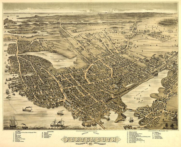 Historic Map - Portsmouth, NH - 1877, image 1, World Maps Online