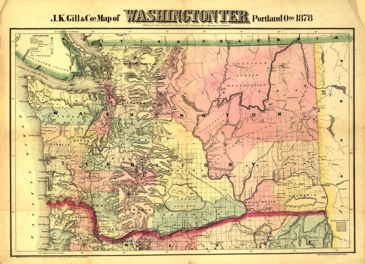 Historic Map - Washington Territory - 1878, image 1, World Maps Online