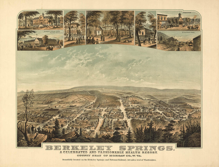 Historic Map - Berkeley Springs (Bath), WV - 1889, image 1, World Maps Online