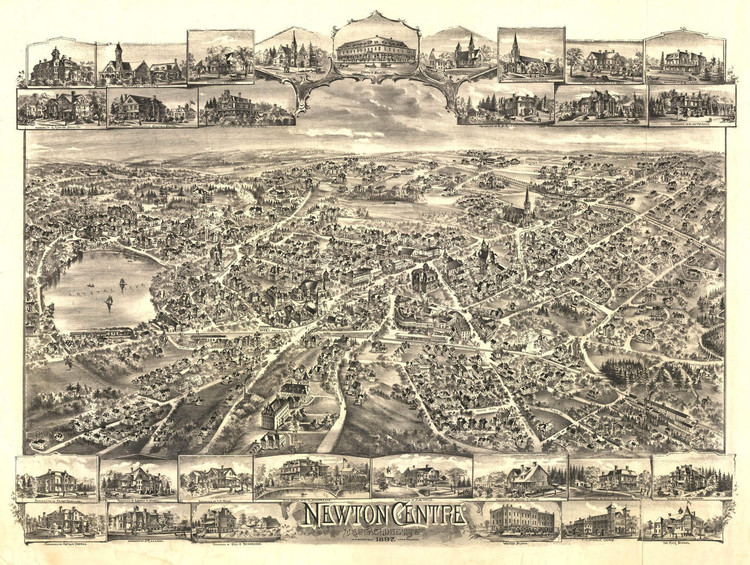 Historic Map - Newton Centre, MA - 1897, image 1, World Maps Online