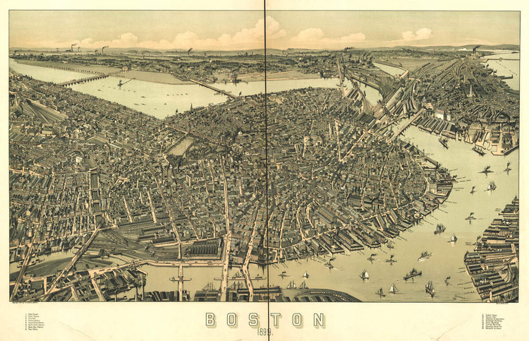 Historic Map - Boston, MA - 1899, image 1, World Maps Online