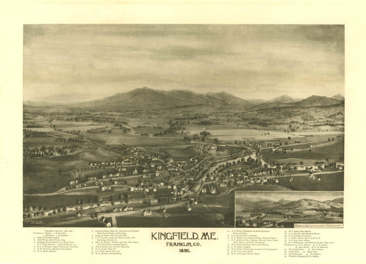 Historic Map - Kingfield, ME - 1895, image 1, World Maps Online