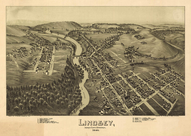 Historic Map - Punxsutawney, (Lindsey) PA - 1895, image 1, World Maps Online