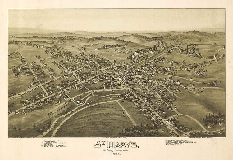 Historic Map - St. Mary���������������������������s, PA - 1895, image 1, World Maps Online