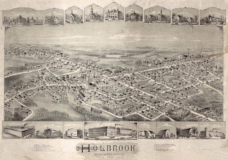 Historic Map - Holbrook, MA - 1892, image 1, World Maps Online