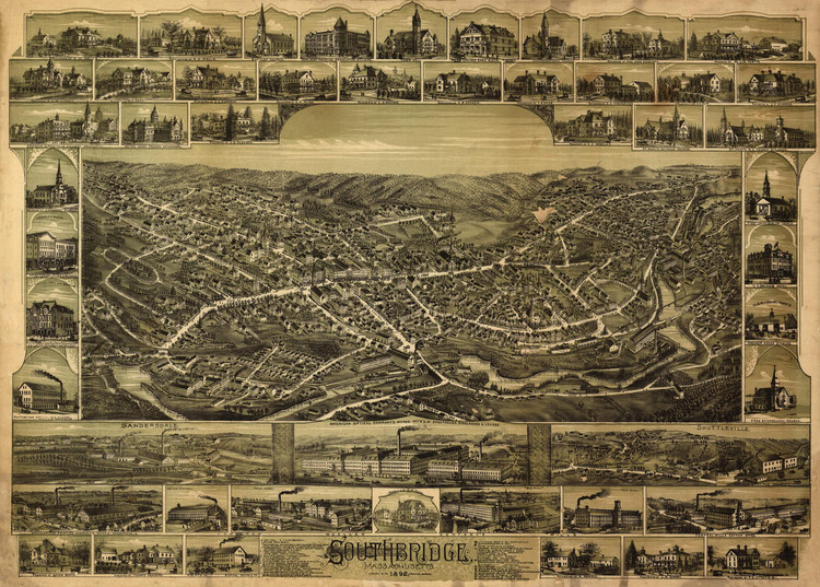 Historic Map - Southbridge, MA - 1892, image 1, World Maps Online